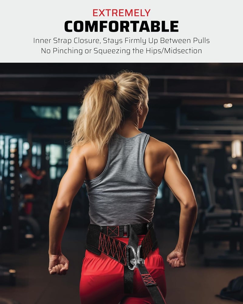 THEFITGUY حزام سحب الزلاجات، إغلاق قابل للتعديل، 2 حزام و 4 خطافات - للتدريب على المقاومة متعددة الاتجاهات، القوة والرشاقة - Image 2